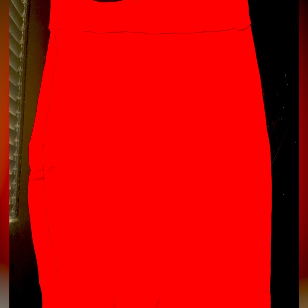 Red midi skirt